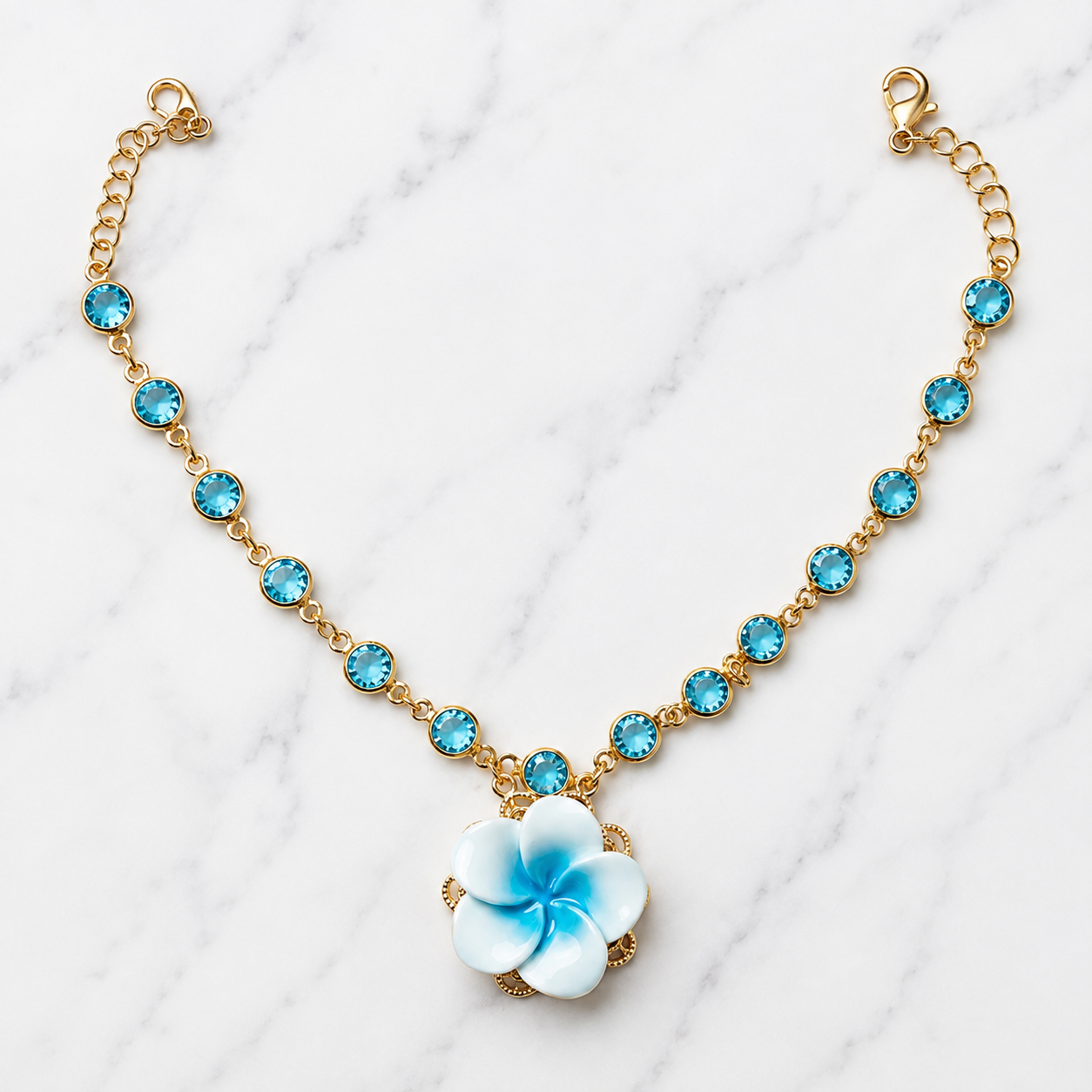 Collar Flor Azul