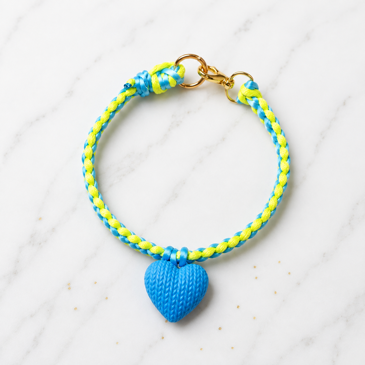 Collar Trenzado Corazón Azul